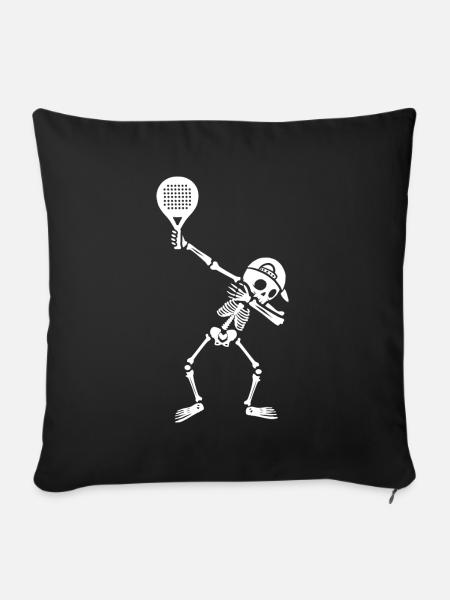 Padel-Tennis Dabbing Skelett Kinder Jungen Padel - Sofakissenbezug 45 x 45 cm - Schwarz