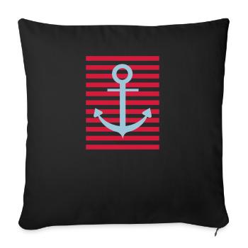 Ahoy! Maritime Maritim Anker Seemann 2c - Sofa pillowcase 17,3'' x 17,3'' (45 x 45 cm) - black - Front