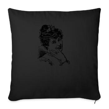 Woman laughing - Sofa pillowcase 17,3'' x 17,3'' (45 x 45 cm) - black - Front