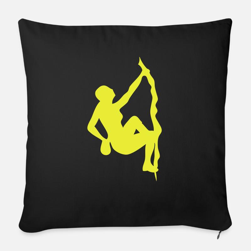 sport escalade - Housse de coussin décorative 45 x 45 cm - noir