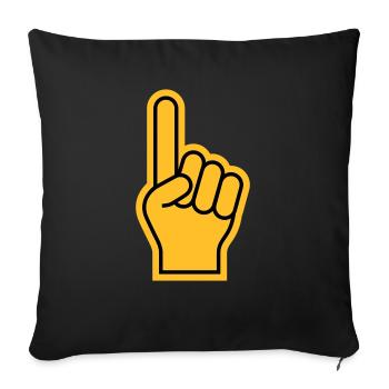 Fan de sport doigt - Housse de coussin décorative 45 x 45 cm - noir - Devant