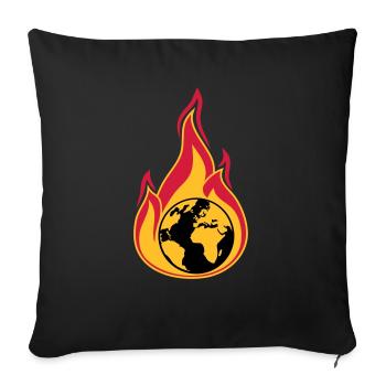 terre sur le feu planète accueil changement climatique global erw - Housse de coussin décorative 45 x 45 cm - noir - Devant