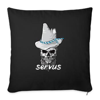 Servus Bayern Totenkopf - Housse de coussin décorative 45 x 45 cm - noir - Devant