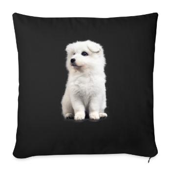 Samoyed dog fun - Sofa pillowcase 17,3'' x 17,3'' (45 x 45 cm) - black - Front