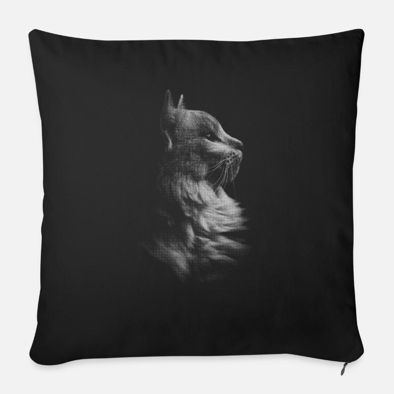 Katze - Sofakissenbezug 45 x 45 cm - Schwarz