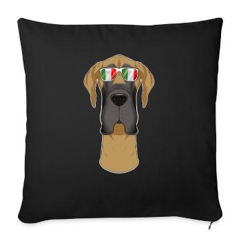 Lunettes de soleil Great Dane Italy I drapeau italien - Housse de coussin décorative 45 x 45 cm - noir - Devant