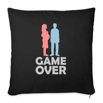 Game Over Pregnant Woman - Sofa pillowcase 17,3'' x 17,3'' (45 x 45 cm) - black - Front
