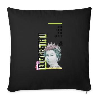 RIP Reine Elizabeth II, God Save the Queen, - Housse de coussin décorative 45 x 45 cm - noir - Devant