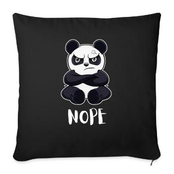 Non Panda paresseux drôle - Housse de coussin décorative 45 x 45 cm - noir - Devant