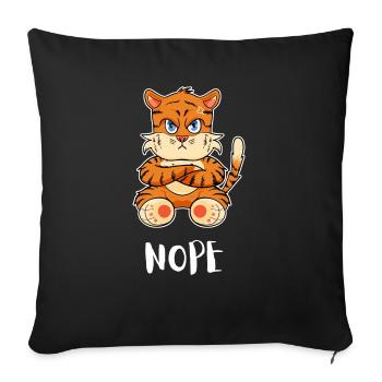 Non drôle de tigre paresseux - Housse de coussin décorative 45 x 45 cm - noir - Devant