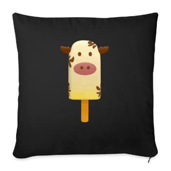Glace de vache Popsicles amusantes comme une vache - Housse de coussin décorative 45 x 45 cm - noir - Devant