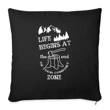 Adventure Travel Hiking Mountain - Sofa pillowcase 17,3'' x 17,3'' (45 x 45 cm) - black - Front