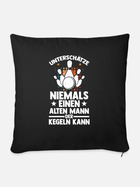 Opa Kegel Kegler Kegelverein Kegeln - Sofakissenbezug 45 x 45 cm - Schwarz