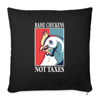 Libertarien élever des poulets pas des taxes Ranch - Housse de coussin décorative 45 x 45 cm - noir - Devant