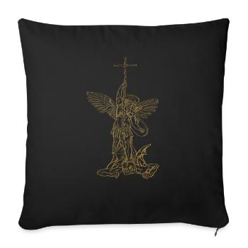Michael Erzengel Heiliger Christlicher Engel Heiliger SNK - Sofakissenbezug 45 x 45 cm - Schwarz - Vorne