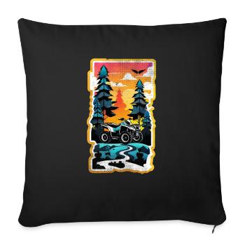 Quad & Off-Road - Sofa pillowcase 17,3'' x 17,3'' (45 x 45 cm) - black - Front