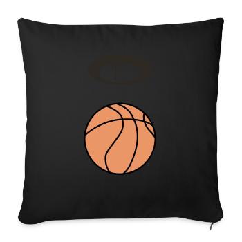 Ballon de basket 5 0 Plan de travail 1 - Housse de coussin décorative 45 x 45 cm - noir - Devant