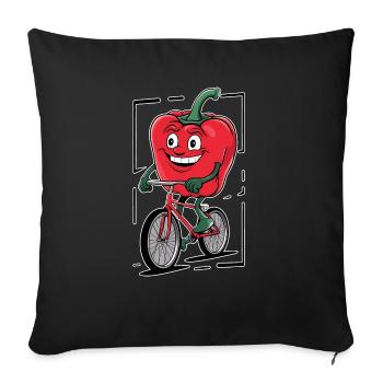Paprika Geschenk - Sofakissenbezug 45 x 45 cm - Schwarz - Vorne