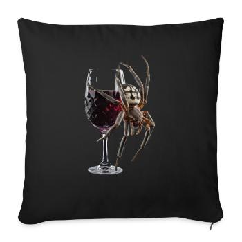 Spinne Wein - Sofakissenbezug 45 x 45 cm - Schwarz - Vorne