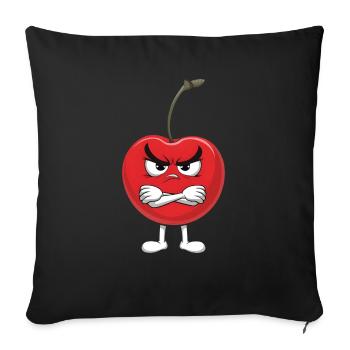 Kirsche - Sofakissenbezug 45 x 45 cm - Schwarz - Vorne