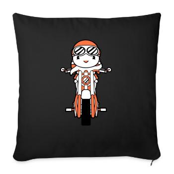 Bird Motorcycle Riding Biker Motorcyclist Hobby - Sofa pillowcase 17,3'' x 17,3'' (45 x 45 cm) - black - Front