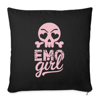 Emo Girl! - Sofa pillowcase 17,3'' x 17,3'' (45 x 45 cm) - black - Front