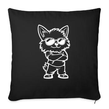 Dog Comic - Sofa pillowcase 17,3'' x 17,3'' (45 x 45 cm) - black - Front