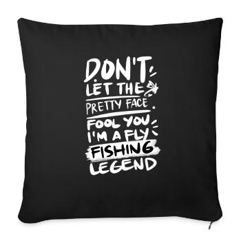 Fisherman Fly Fishing Hobby Nature - Sofa pillowcase 17,3'' x 17,3'' (45 x 45 cm) - black - Front