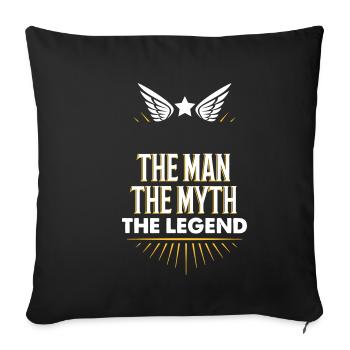 L’homme Le mythe La légende Idée cadeau Fête des pères - Housse de coussin décorative 45 x 45 cm - noir - Devant