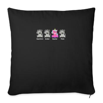 Quarter Horse Einhorn Shirt - Sofakissenbezug 45 x 45 cm - Schwarz - Vorne
