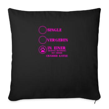 Beziehung Katzen liebe CHAUSIE KATZE - Sofakissenbezug 45 x 45 cm - Schwarz - Vorne