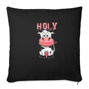 cow - Sofa pillowcase 17,3'' x 17,3'' (45 x 45 cm) - black - Front
