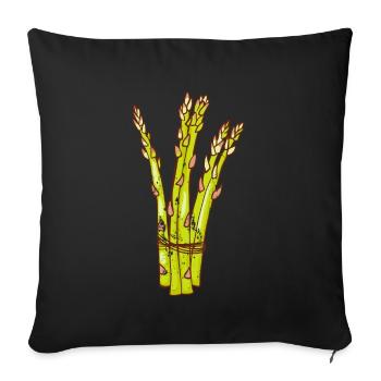 Retro Vintage Grunge Style Spargel - Sofakissenbezug 45 x 45 cm - Schwarz - Vorne
