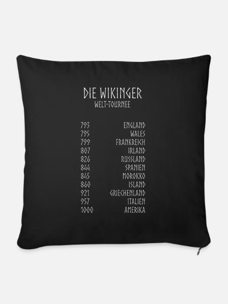Wikinger-Tourneedaten - Sofakissenbezug 45 x 45 cm - Schwarz