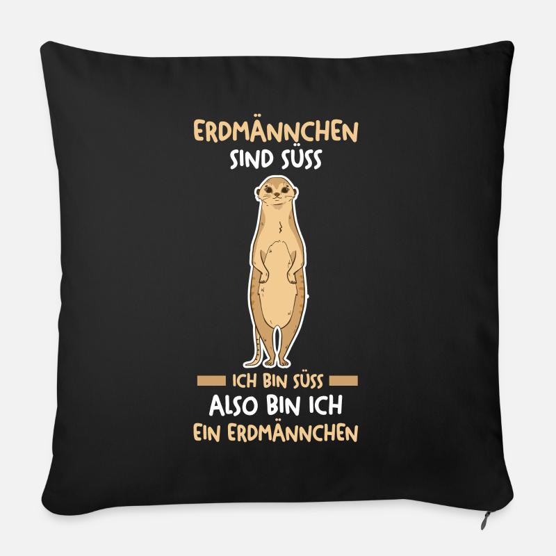 Erdmännchen - Sofakissenbezug 45 x 45 cm - Schwarz