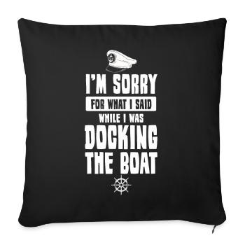 Funny saying boat captain skipper - Sofa pillowcase 17,3'' x 17,3'' (45 x 45 cm) - black - Front