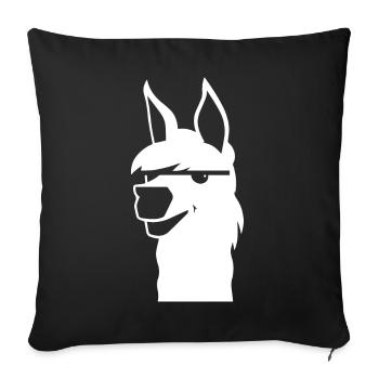 Lama Drôle Silhouette Effronté Amusant Lamas - Housse de coussin décorative 45 x 45 cm - noir - Devant