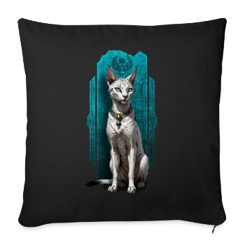 Bastet, Wächter der Katzen: Göttliche Gnade - Sofakissenbezug 45 x 45 cm - Schwarz - Vorne