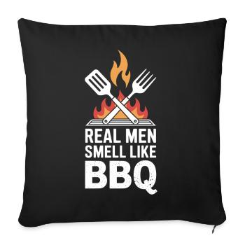 BBQ King – Echte Männer riechen nach Grill - Sofakissenbezug 45 x 45 cm - Schwarz - Vorne
