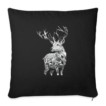 Deer geometric black and white - Sofa pillowcase 17,3'' x 17,3'' (45 x 45 cm) - black - Front