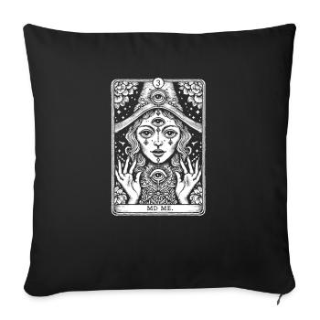 Sorcière tarot - Housse de coussin décorative 45 x 45 cm - noir - Devant