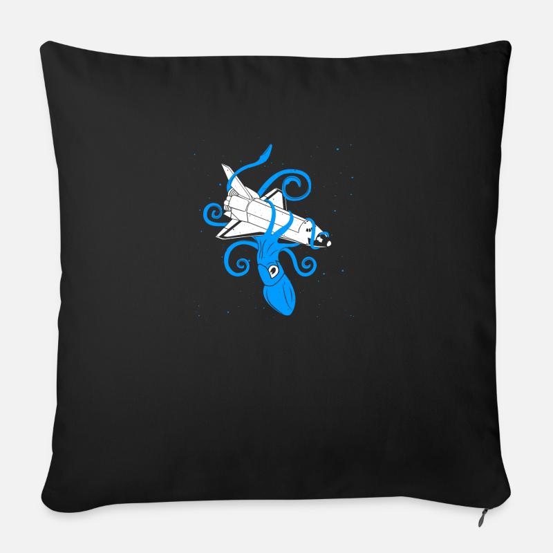 Squid vs Space Shuttle - Sofakissenbezug 45 x 45 cm - Schwarz