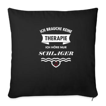 Schlager music musique idée de cadeau coeur schlager - Housse de coussin décorative 45 x 45 cm - noir - Devant