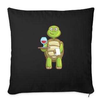 Sea Turtle Ocean Beach Serving Turtle - Sofa pillowcase 17,3'' x 17,3'' (45 x 45 cm) - black - Front