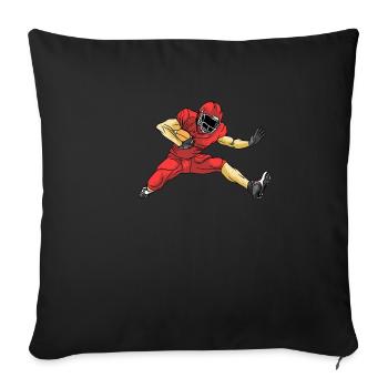Sport Rugby Footballeur Joueur Football - Housse de coussin décorative 45 x 45 cm - noir - Devant