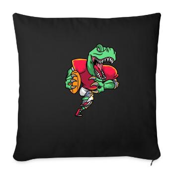 Sport Rugby Footballeur T Rex Football - Housse de coussin décorative 45 x 45 cm - noir - Devant