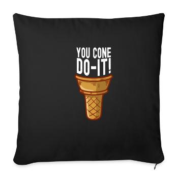 Sundae You Cone Do It Scoop Frozen Cream - Sofa pillowcase 17,3'' x 17,3'' (45 x 45 cm) - black - Front