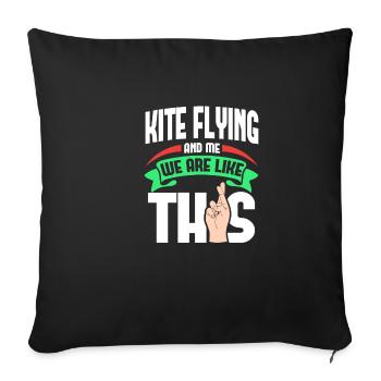 Kite Flying Me sind wie - Sofakissenbezug 45 x 45 cm - Schwarz - Vorne