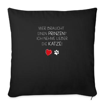 Katze Katzen Kater Geschenk Liebe Siam Maine Coon - Sofakissenbezug 45 x 45 cm - Schwarz - Vorne