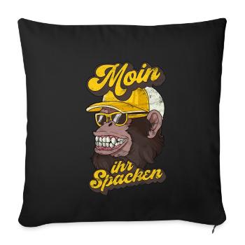 COLLER OGORILLA AFFE NORDDEUTSCHE SPRÜCHE - Sofakissenbezug 45 x 45 cm - Schwarz - Vorne